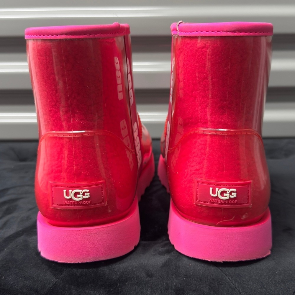 UGG Classic Clear Mini Rock Rose Pink Waterproof Boots 1113190 Womens 8 - Picture 6 of 8